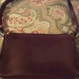 Lancaster Paris maroon shoulder bag made in France